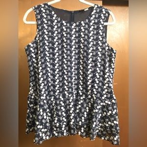 NWOT Tommy Hilfiger Patterned Peplum Tank with split hem